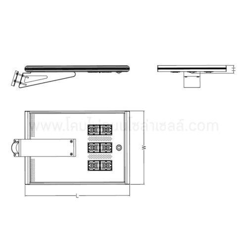 โคมไฟถนนโซล่าเซลล์ 10W AIO2 (เดย์ไลท์) RICH